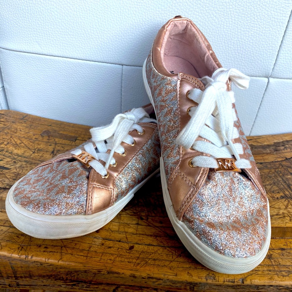 Michael Kors pink and gold sneakers. Size 4